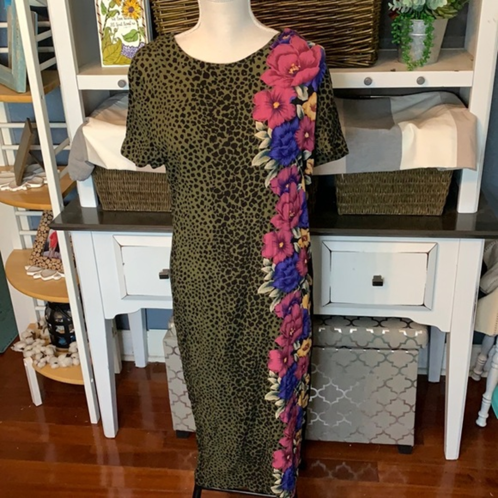 Vintage‎ Sunshine Starshine Jungle Botanical Print Dress Size 14